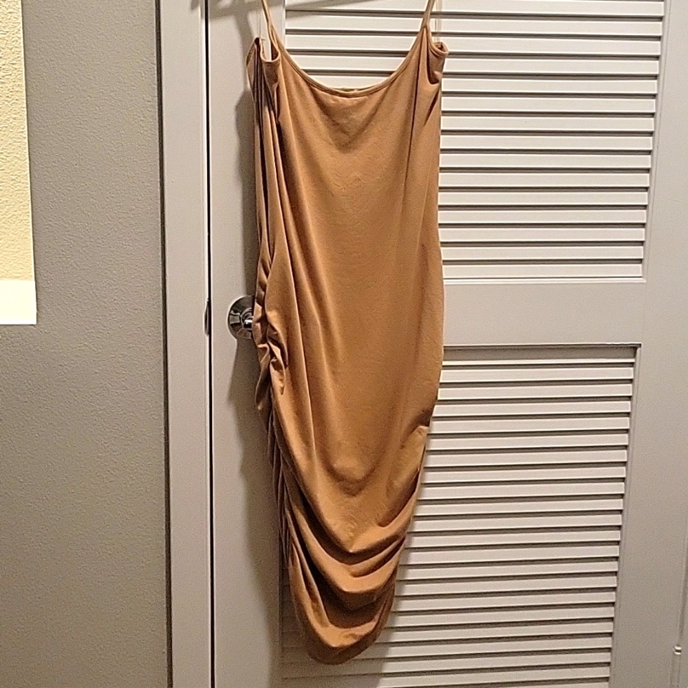 NUDE STRAP BODY DRESS FASHION NOVA